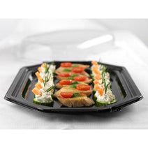 Case of 50 Large Clear Octagonal Catering Platter Base