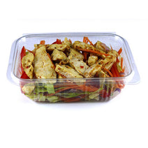 Case of 400 750cc Rectangular Plastic Salad Container (Hinged Lid)