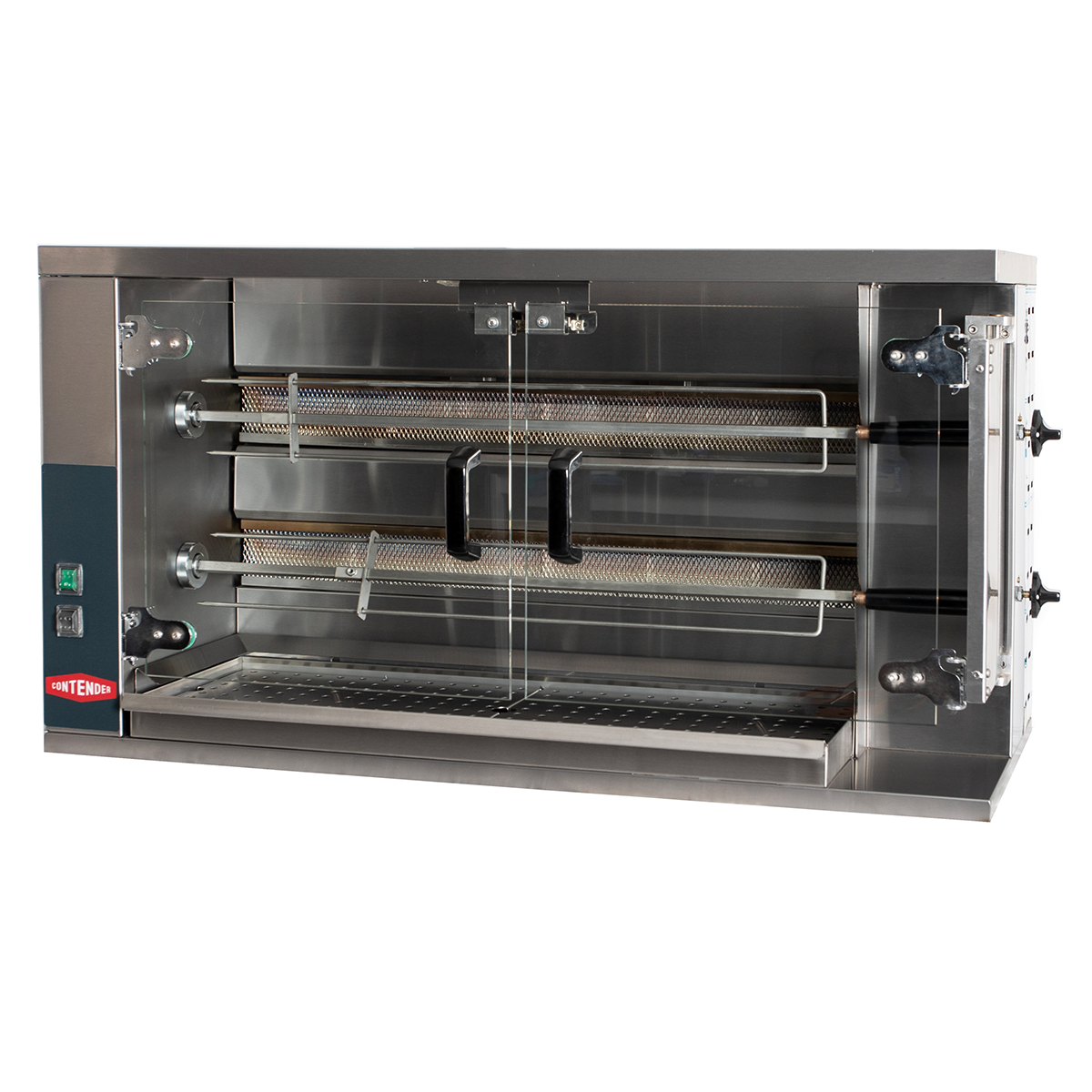 Contender 2 Spit Commercial Chicken Rotisserie Oven 8-10 Chickens - Gas