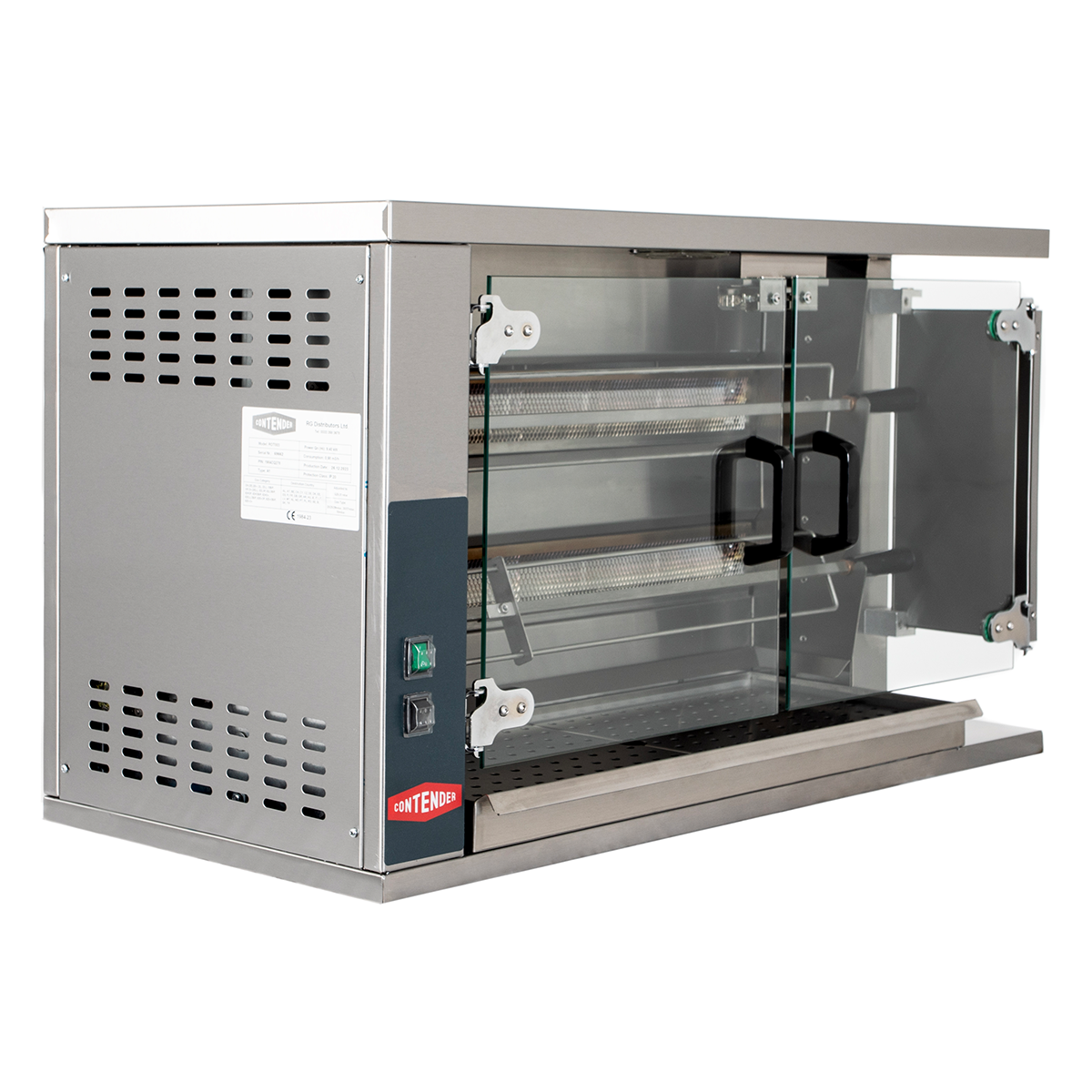 Contender 2 Spit Commercial Chicken Rotisserie Oven 8-10 Chickens - Gas