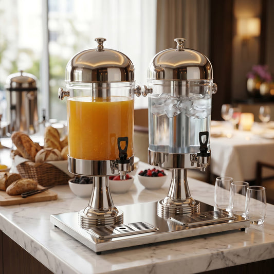 Contender Twin Juice Dispenser - 2 x 8L, Ice Chambers – Fresh Drinks on Demand