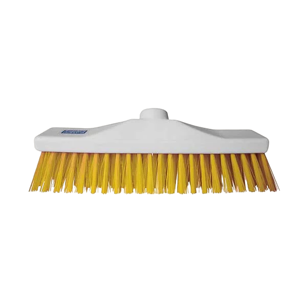 30cm Hygiene Broom Head Stiff Bristle Yellow