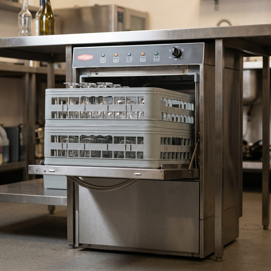 Contender Commercial Glasswasher (Drain, Detergent & Rinse Pumps, 13A) – High-Volume Glass Cleaning