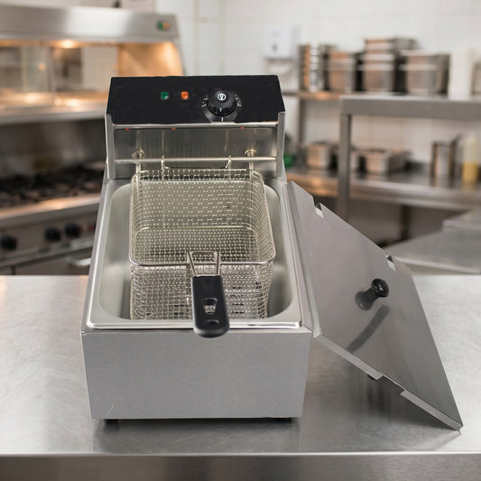 Contender 280mm Single Tank Electric Fryer – 9L Countertop Commercial Deep Fat Fryer