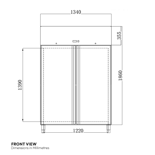 Contender 1200 Litre Double Door Stainless Steel Freezer with Castors