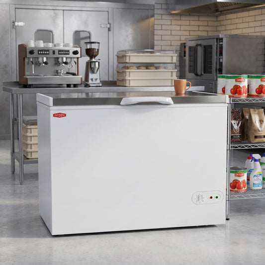 Contender 320L Chest Freezer – Lockable Stainless Steel Lid – Secure Bulk Storage