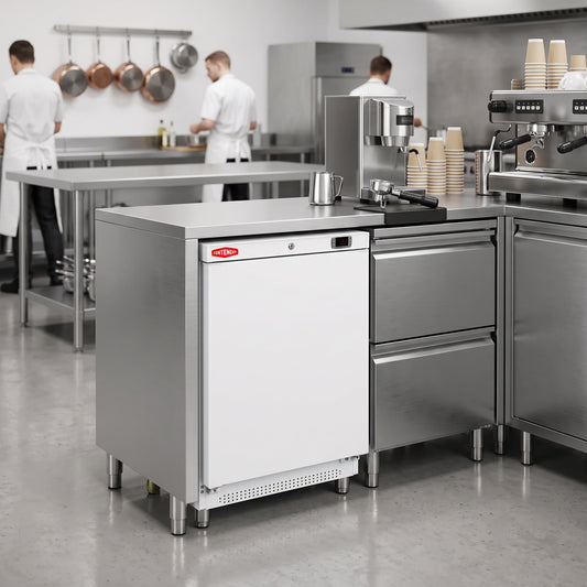 Contender 130L White Undercounter Freezer – Compact Commercial Cold Storage