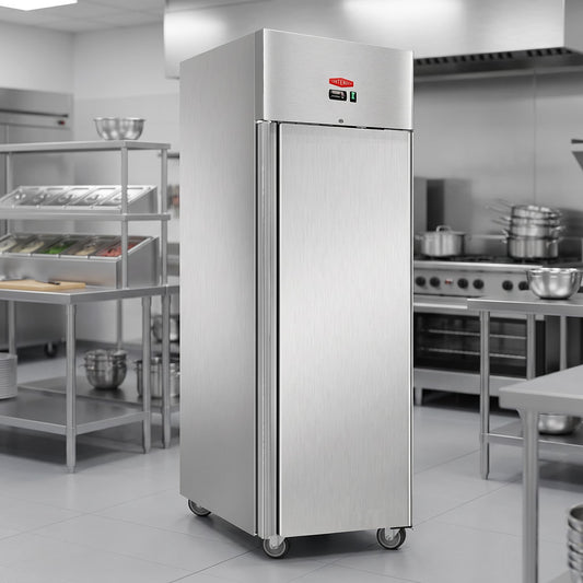 Contender 600L Upright Freezer – Stainless Steel – Even Cooling, Easy-Access Storage