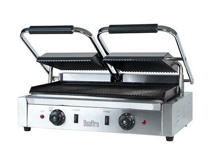 Twin Ribbed Plates for Perfect Grilling