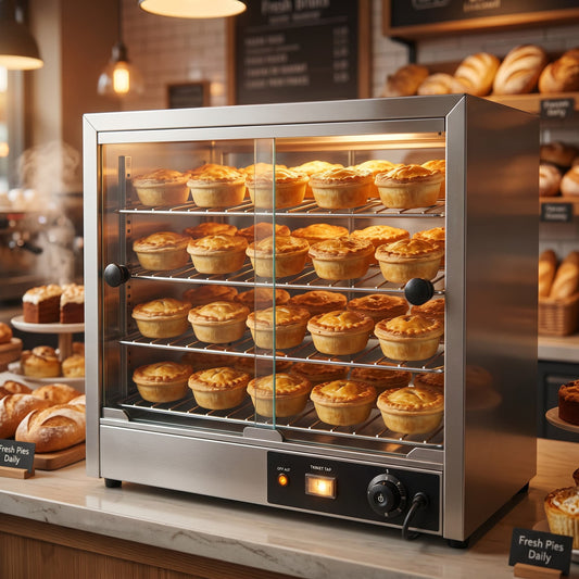 Contender 580mm Large Pie Warmer Cabinet – 4 Shelves, Holds Up to 50 Pies