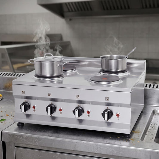 Contender Premium 4 Zone Electric Hot Plate – 6kW Countertop Power for High-Demand Kitchens