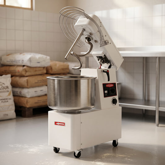 Contender 48L Spiral Dough Mixer (40kg, 13A, Removable Bowl & Lift-Up Lid) – Reliable High-Volume Dough Production