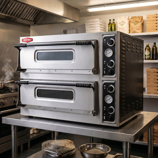 Contender Twin Deck Pizza Oven (8 × 13", Single Phase) – High-Output Pizza Cooking