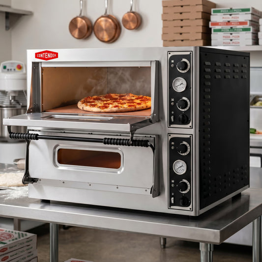 Contender Twin Deck Pizza Oven (12 × 13", Single Phase) – High-Capacity Pizza Production