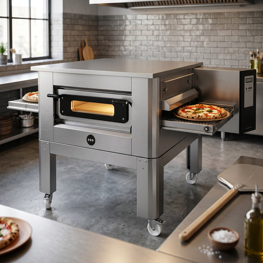 KINN 26" Belt Conveyor Pizza Oven C/65 (Electric) – 225 Pizzas/hr & Free Stand