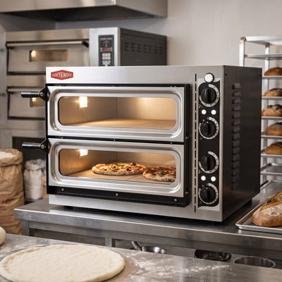 Contender Twin Deck Pizza Oven (1 x 14", 13A) - Ultimate tool for Pizza Cooking
