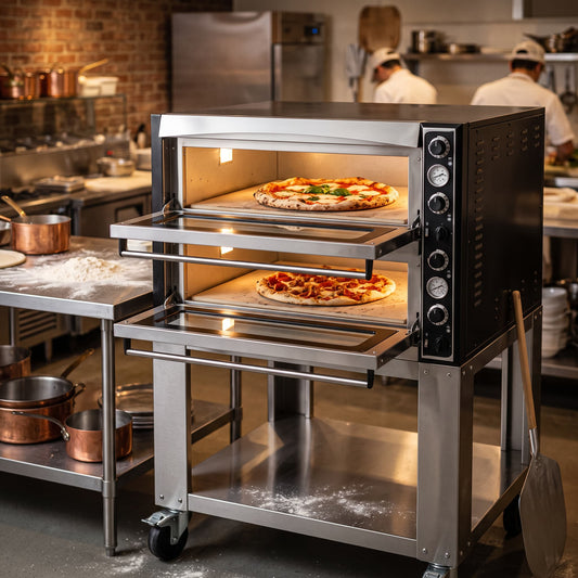 Italinox Twin Deck Pizza Oven (18x14", 3 Phase) - Premium Pizza Oven Perfect for Pizza Production