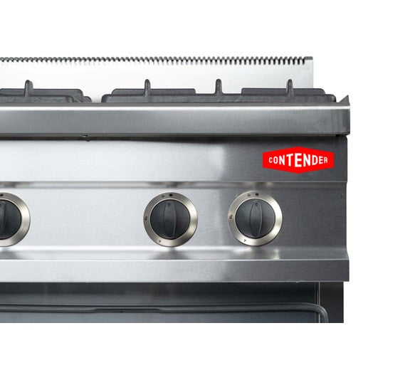 Contender Heavy Duty 4 Burner Gas Range Cooker - Natural Gas or LPG