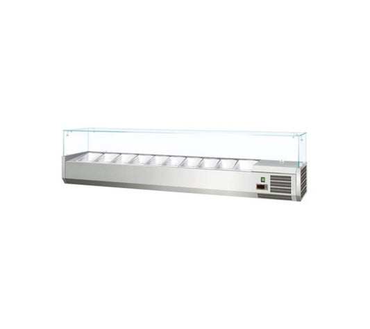 Contender 2000mm Wide Refrigerated Topping Unit – 10 x 1/4 GN Pan Capacity