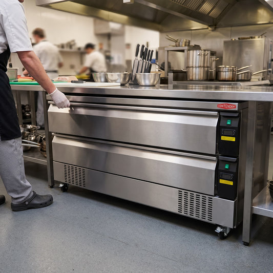 Contender Dual Temperature, 1200L Double Drawer Fridge and Freezer - Reliable Chilled Storage