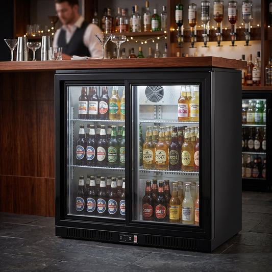 Contender 220L Double Door Bottle Cooler (Sliding Doors) – Reliable Chilled Drinks Storage