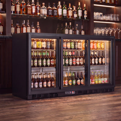 Contender 320L Triple Door Bottle Cooler (Sliding Doors) – High-Capacity Chilled Drinks Storage