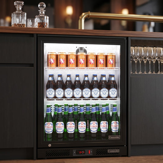 Contender 126L Single Door Bottle Cooler – Compact Chilled Drinks Display for Bars & Cafés