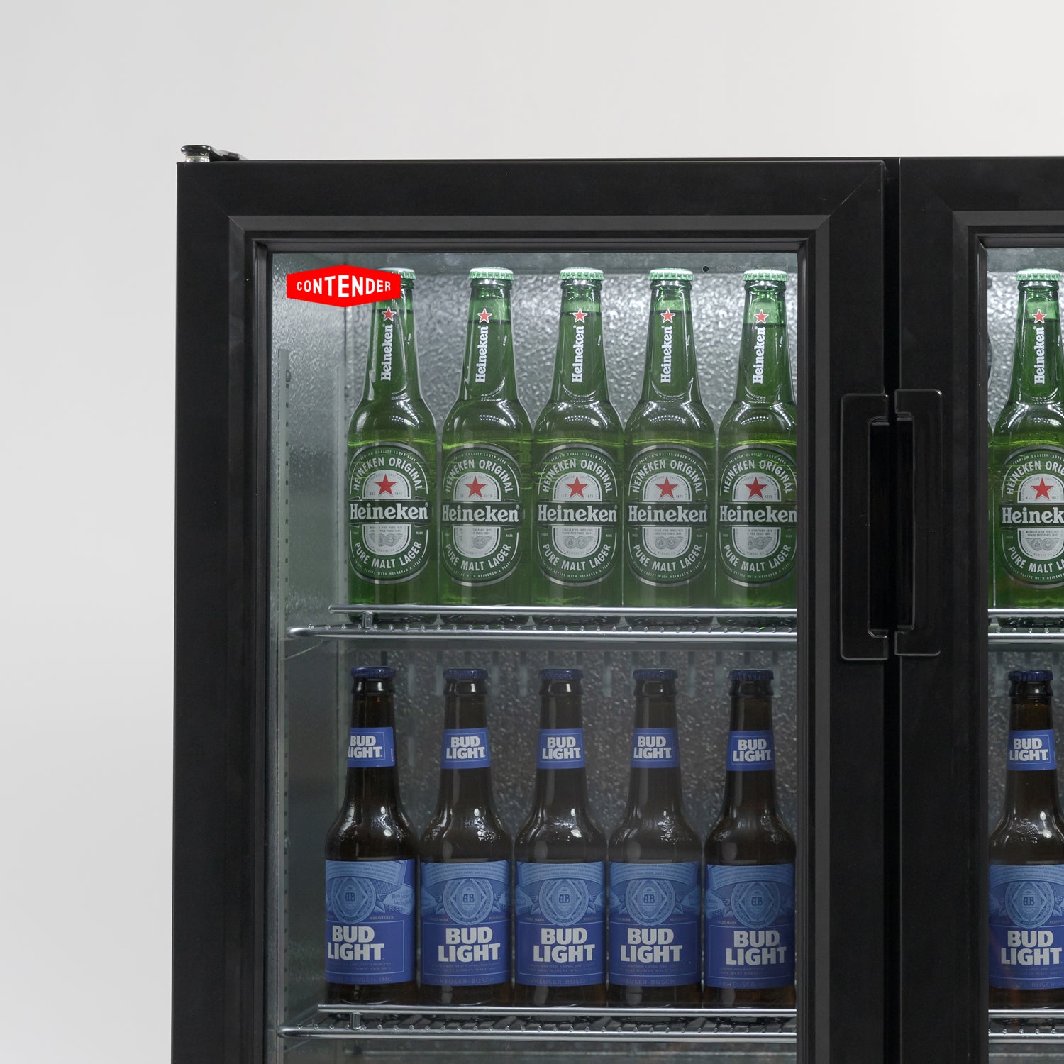 Premium Contender 216L Commercial Double Door Drinks Fridge - Hinged Doors