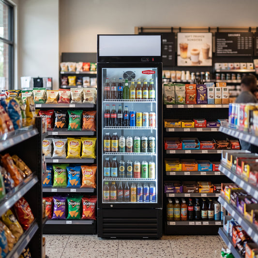Contender 360L Glass Door Display Fridge – Compact Chilled Display for Smaller Venues