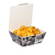 Case of 250 Small Fish and Chip Box 'Retro Newsprint'/250s