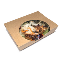 Case of 250 Large Kraft Cardboard Salad Boxes