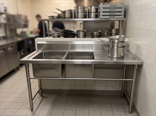 Quattro Stainless Steel Twin Bowl Sink | 1500mm, Left Hand Sink – Built for Busy Kitchens