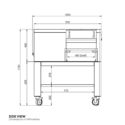 KINN 16" Electric Conveyor Pizza Oven C/40 With Free Stand