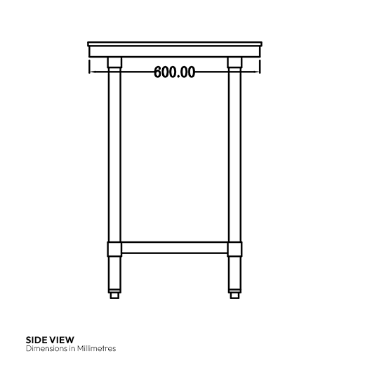 Quattro Stainless Steel 900mm Centre Prep Table with PE Chopping Board