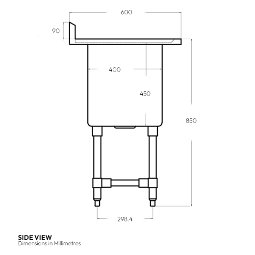 Quattro Single Stainless Steel Pot Wash Sink