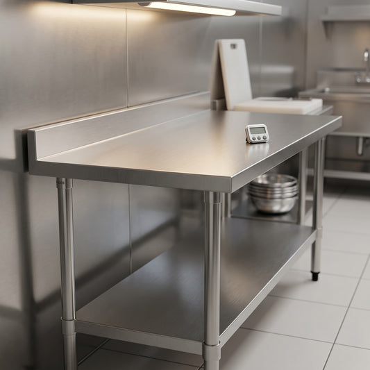 Quattro 1200mm Stainless Steel Wall Table (Rear Upstand) – Hygienic Food Prep & Storage