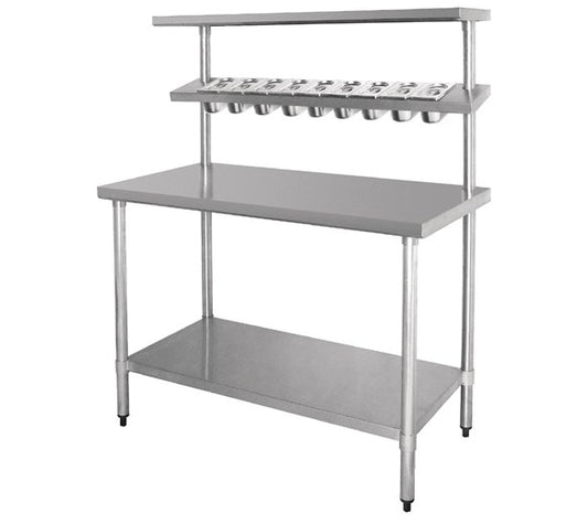 Quattro Stainless Steel Chef's Prep Table, 1500mm, GN Pan Holder – Organised Prep at Every Station