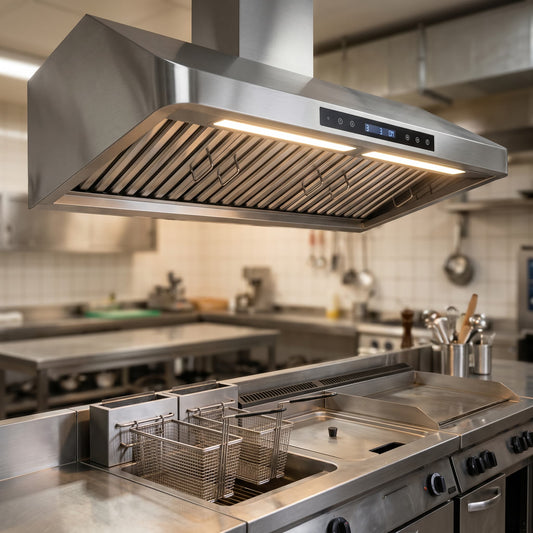 Quattro 1200mm Commercial Extractor Hood (Motor, Filters & LED Lights) – Complete Kitchen Ventilation