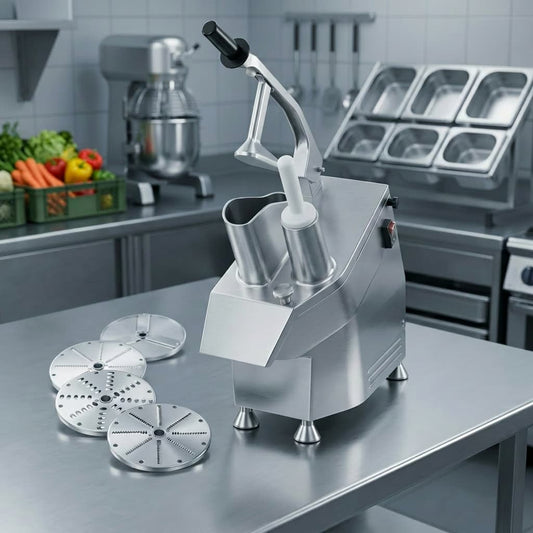 Contender Commercial Veg Prep Machine – 5 FREE Disks for Fast Multi-Cut Prep