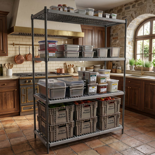 Quattro Grey Cold Room Shelving - Heavy Duty - 4 Tier - 1830mm