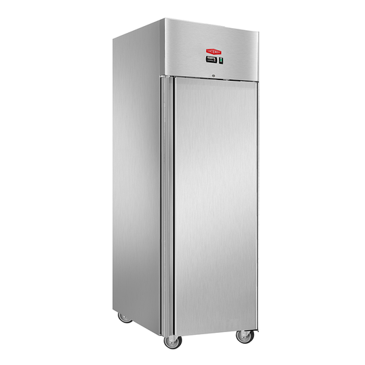 Contender 600 Litre Stainless Steel Single Door Catering Freezer with Fitted Castors