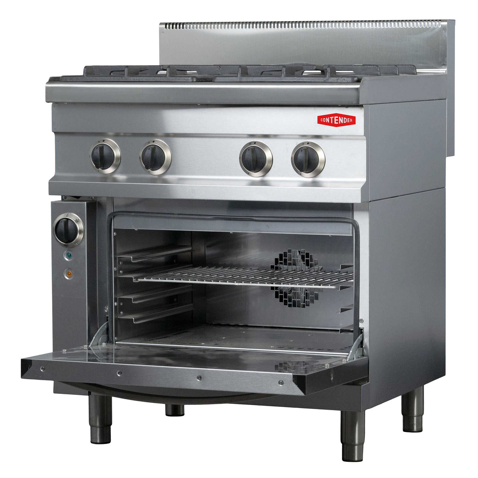 Contender Heavy Duty 4 Burner LPG or Gas Range Cooker With Electric Oven