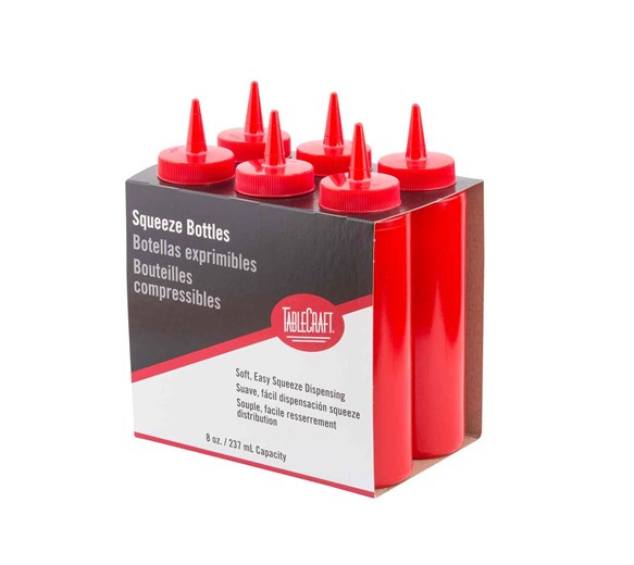 Red Squeeze Sauce Bottle 8oz