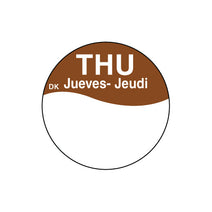 25mm Trilingual Circle Thursday Label - ECatering Essentials