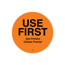 51mm Circle Orange Use First bilingual Label - ECatering Essentials
