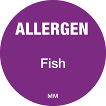 25mm Circle Purple Allergen Fish Label - ECatering Essentials