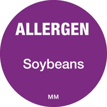 25mm Circle Purple Allergen Soybeans Label - ECatering Essentials