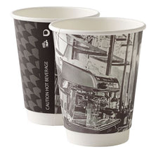12oz Barista Mixed Design Double Wall Cups - GM Packaging UK Ltd