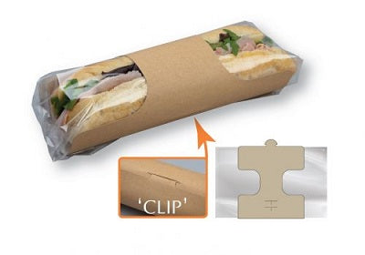 Kraft baguette sleeves with Clear Film - ECatering Essentials