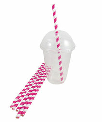 9mm Pink and White Striped Paper Straws - ECatering Essentials